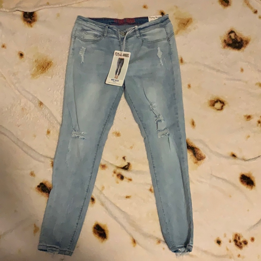 Flying angel light blue jeans
